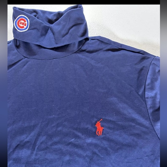polo ralph lauren Chicago Cubs Shirt Blue Turtleneck Embroidered MLB Baseball S - Picture 5 of 12